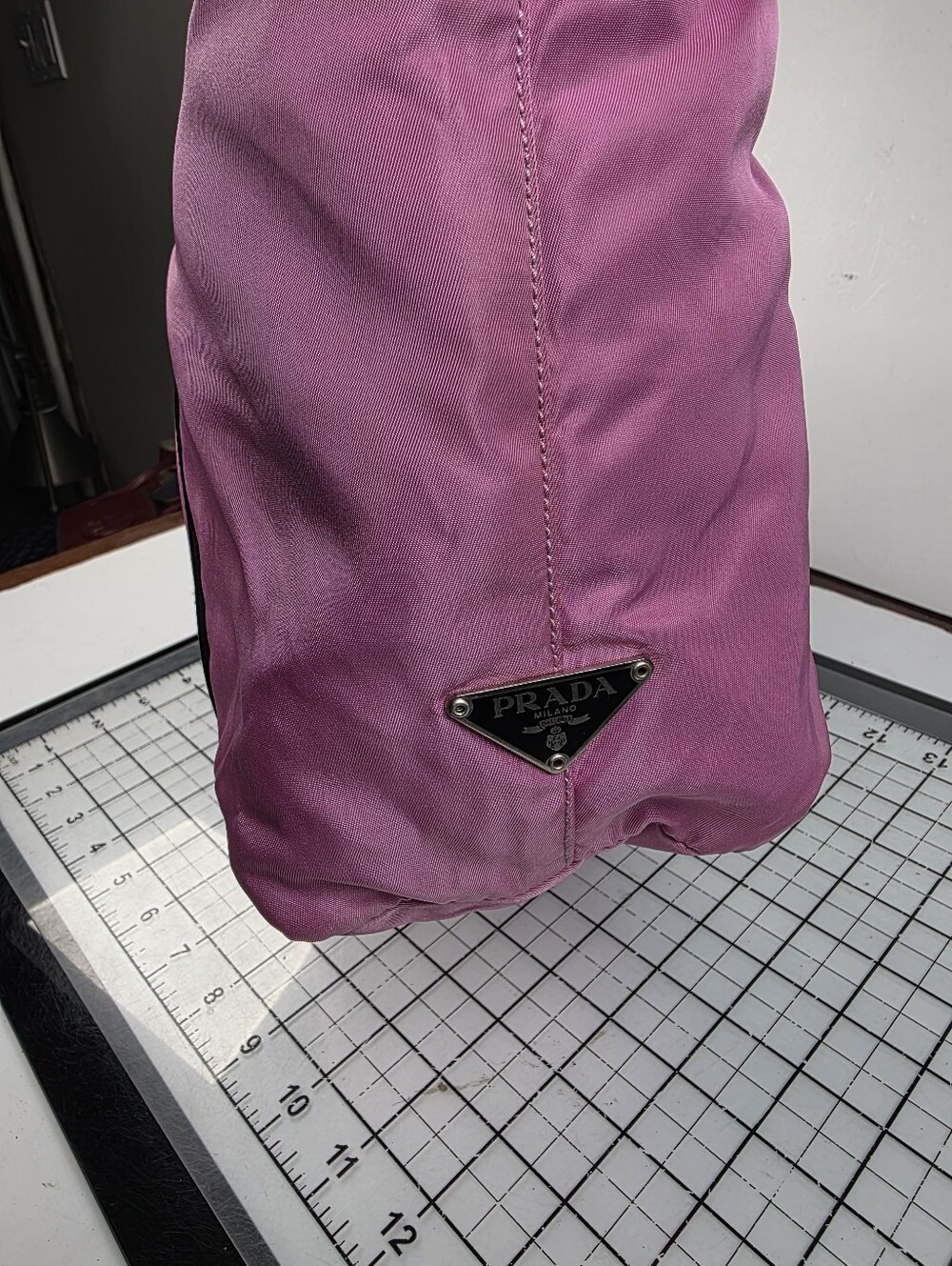 Prada Vintage Pink Nylon Bag With Original Zipper Lock W Combo - Picture 2 of 15
